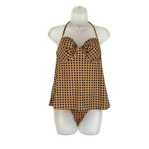 J. Crew Polka Dot Tankini Swim Set A1505 Halter Bikini